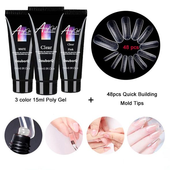 Polygel-Set mit 3 Farben und Dual Tips