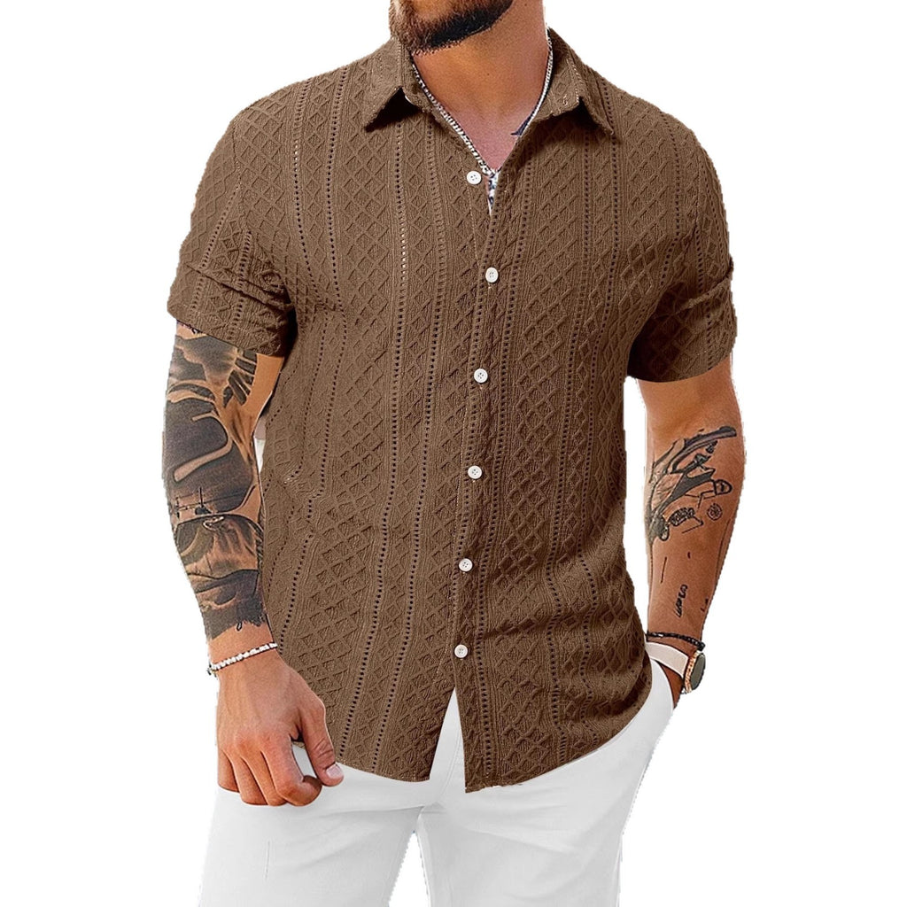 Herren Hemd mit Revers, einfarbig – Bild 5 | LuxeStyle