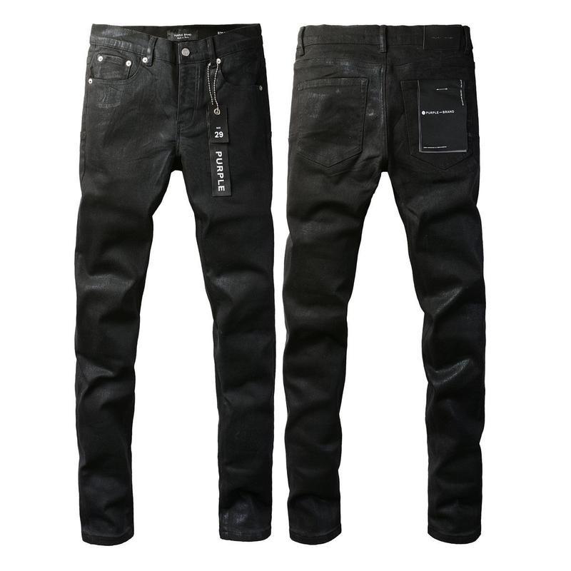 Slim Fit Jeans in Lila-Schwarz