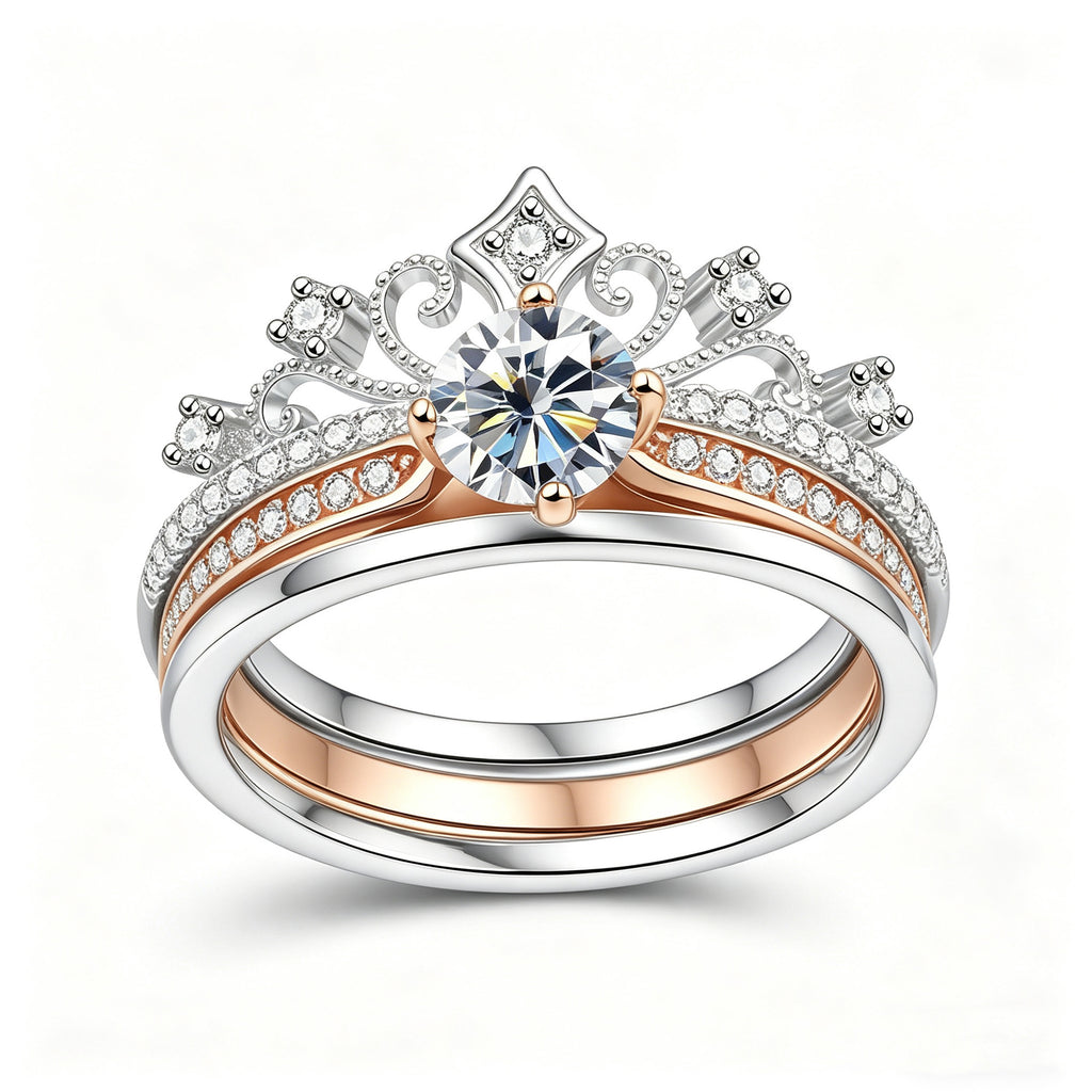 Moissanite Crown Ring