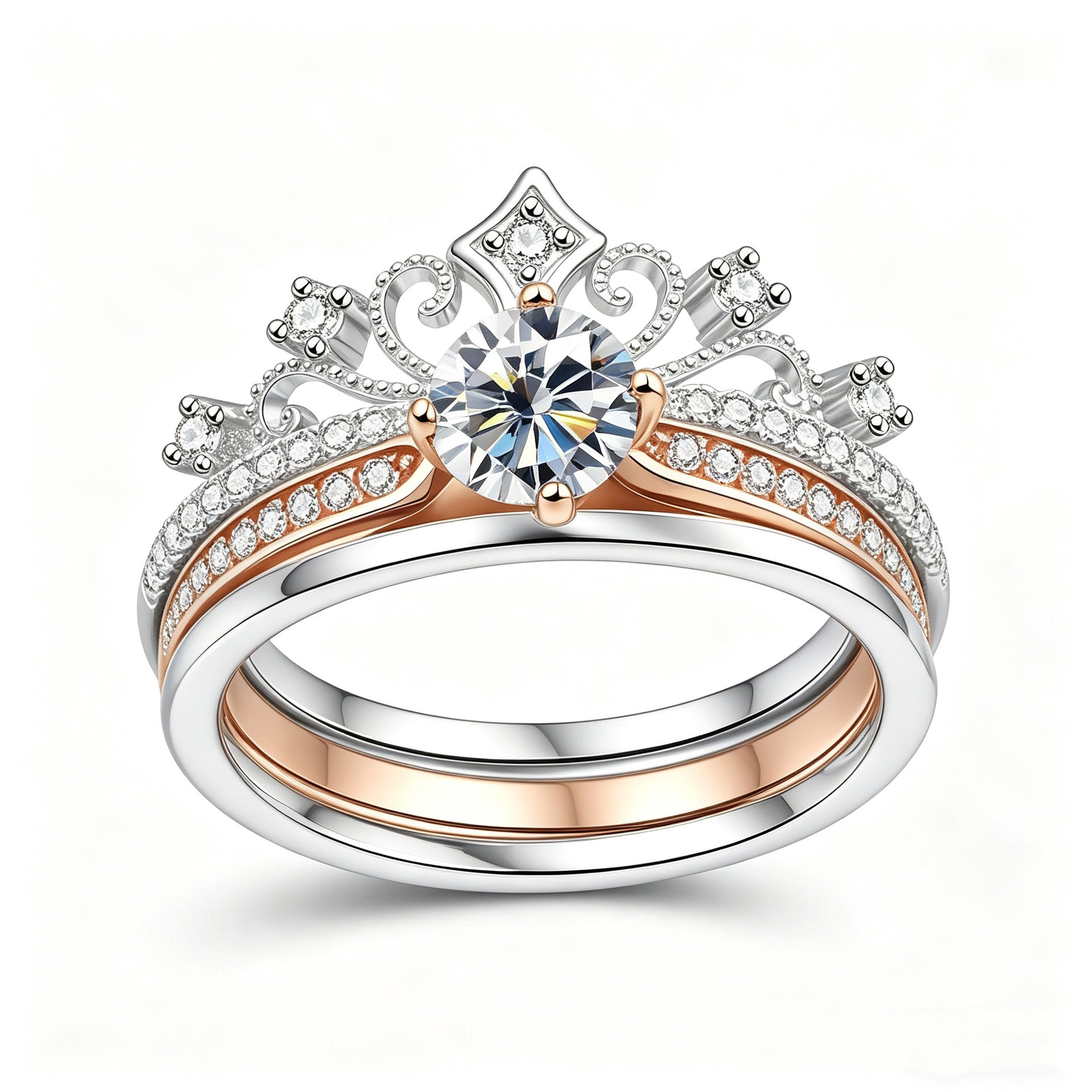 Moissanite Crown Ring