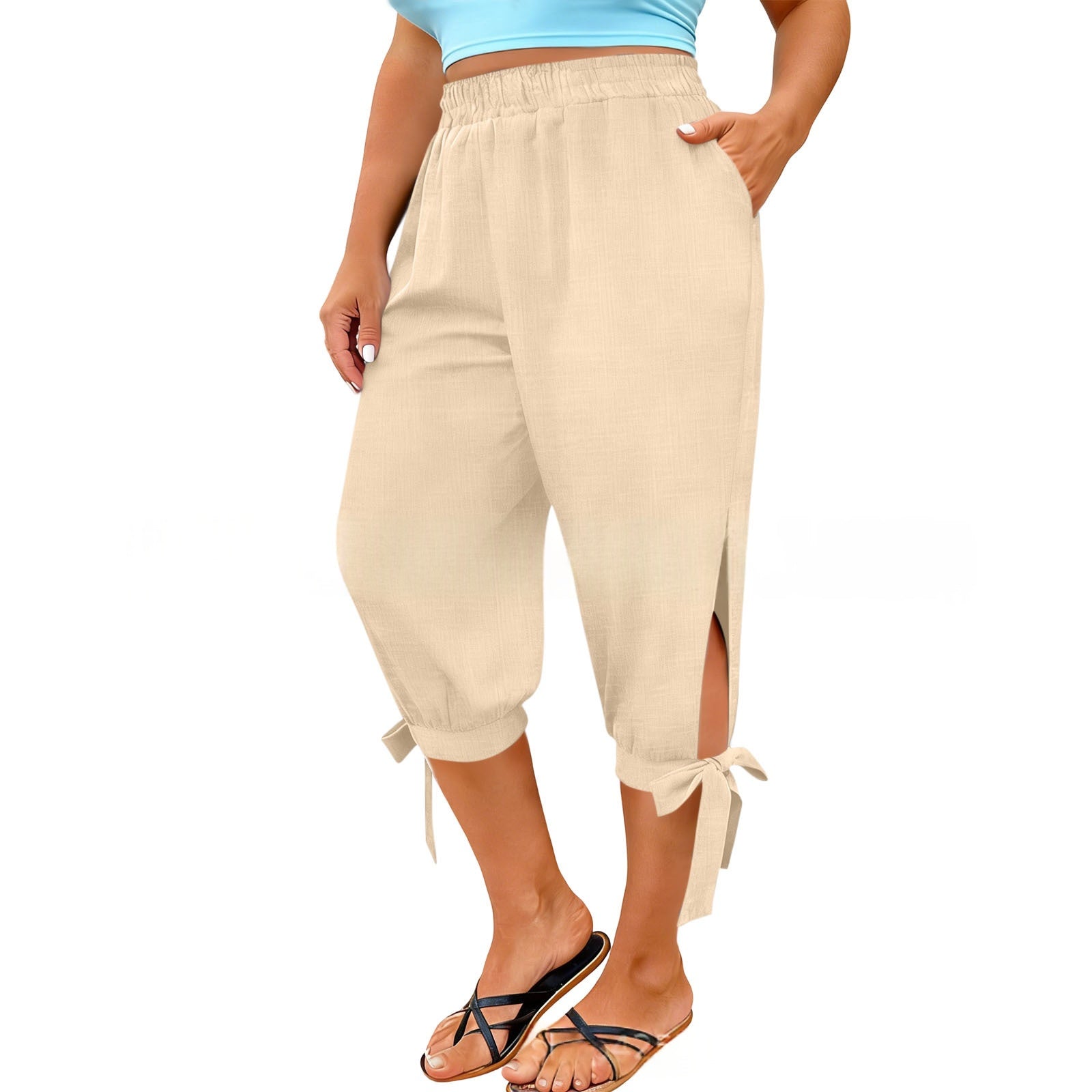 Retro Chic Cropped Culottes Plus Size