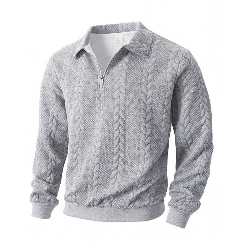 Jacquard Patchwork Half-Zip Polo-Shirt – Bild 12 | LuxeStyle