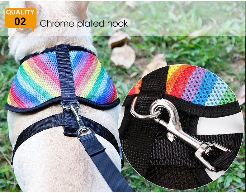 Regenbogen Brustgeschirr für Haustiere – Bild 3 | LuxeStyle