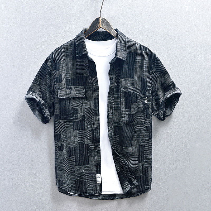 Lässiges Mesh Cowboy Kurzarmhemd für Herren – Bild 4 | LuxeStyle