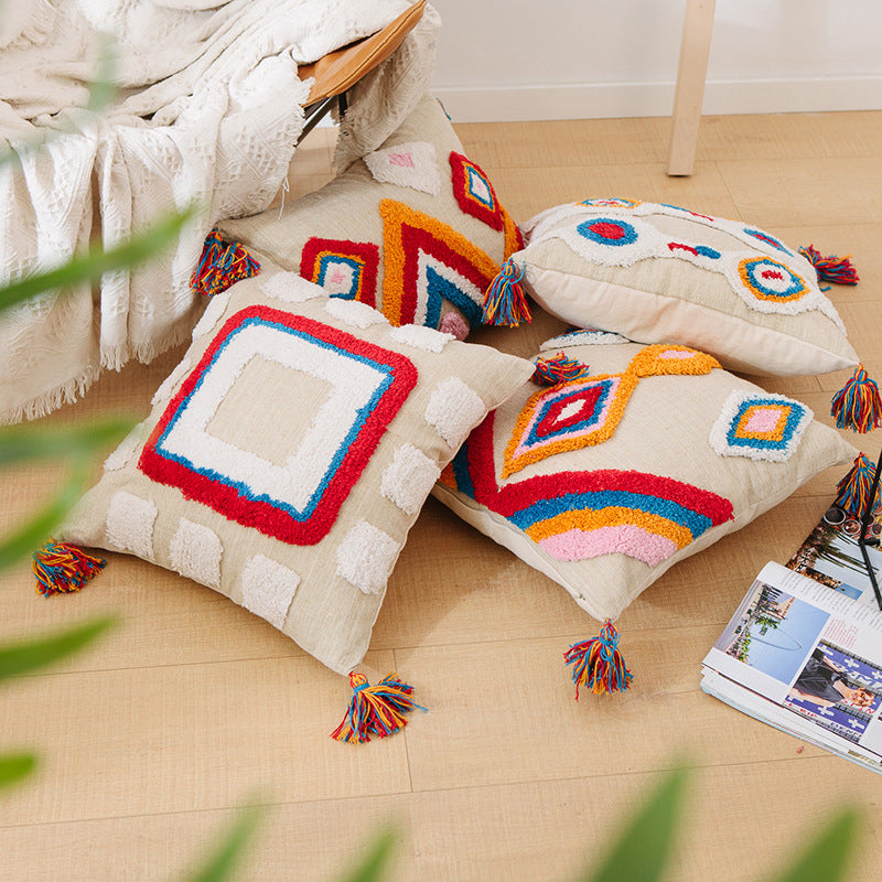 Geometrischer Kissenbezug mit Quasten – Bild 8 | LuxeStyle