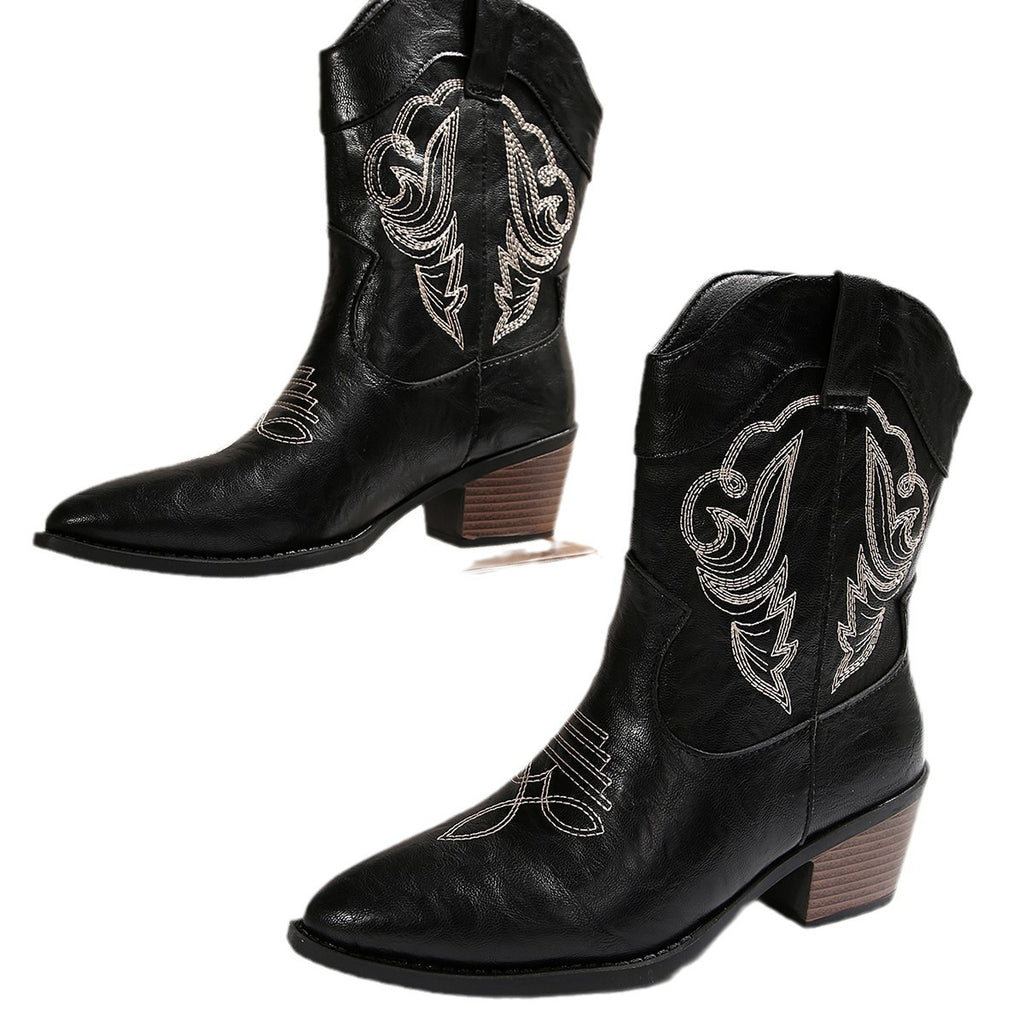 Vintage Western Boots mit Stickerei