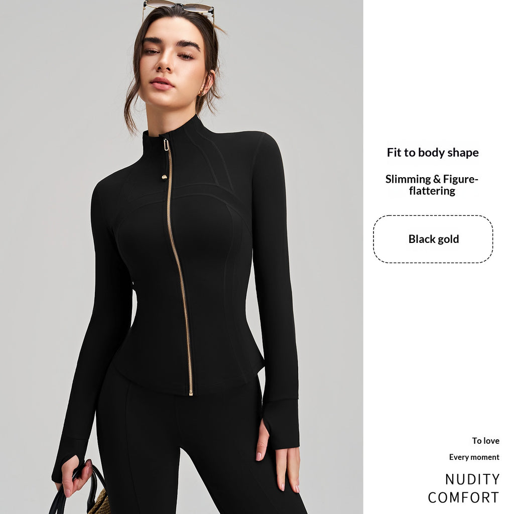Slim-Fit Sportjacke mit Stehkragen
