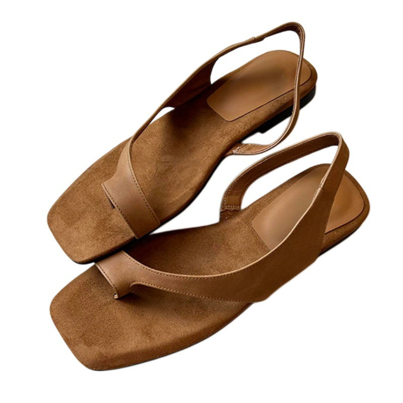 Retro-Sandalen mit eckiger Zehenpartie