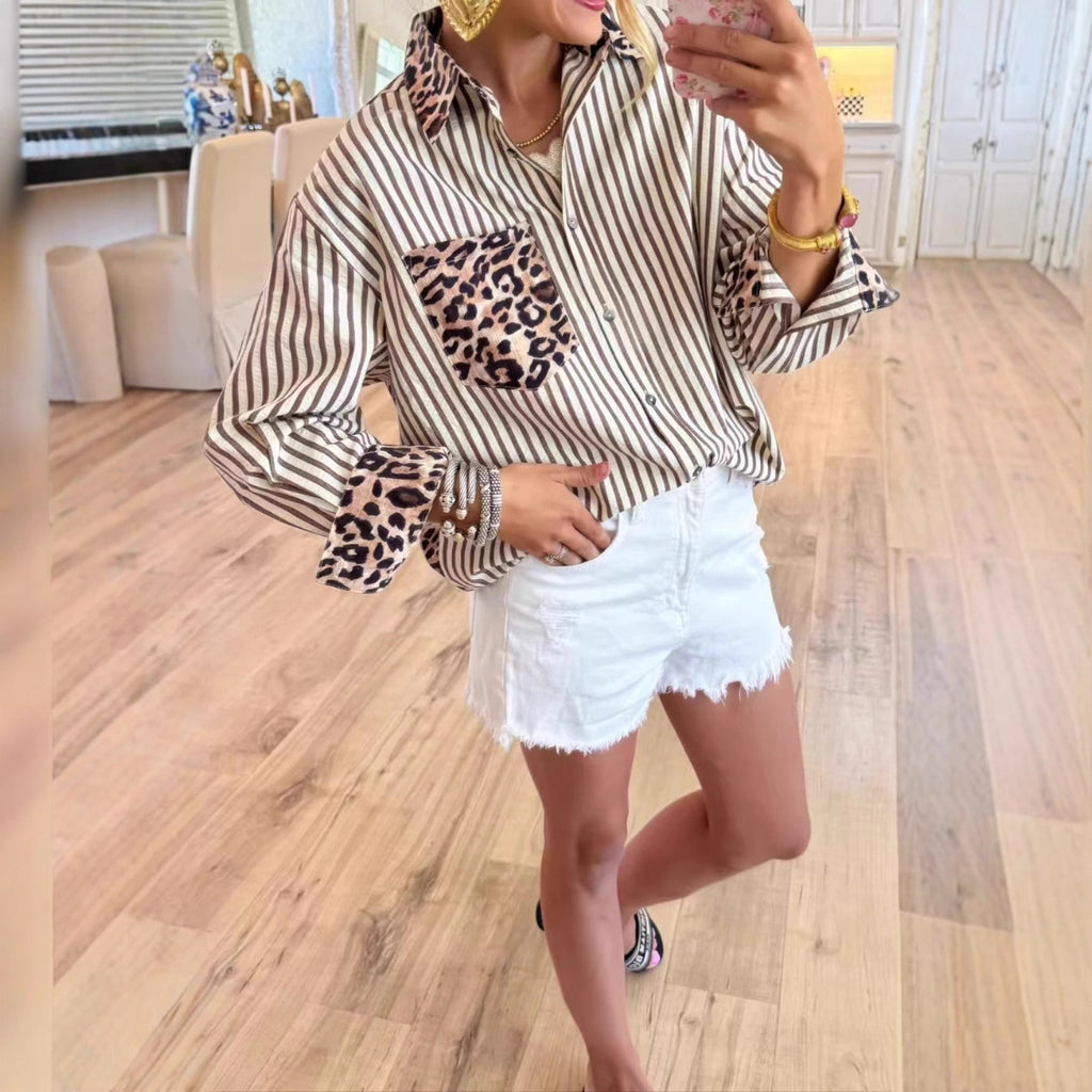 Damen Langarmshirt mit Leoparden-Patchwork – Bild 6 | LuxeStyle
