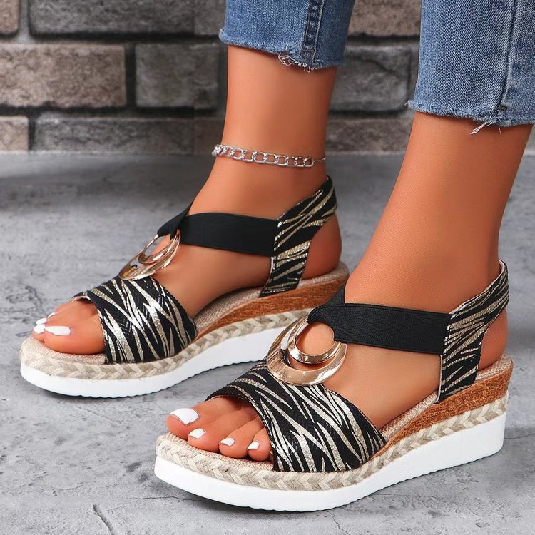 Keilabsatz-Sandalen mit Hanfseil & Metallschnalle – Bild 9 | LuxeStyle