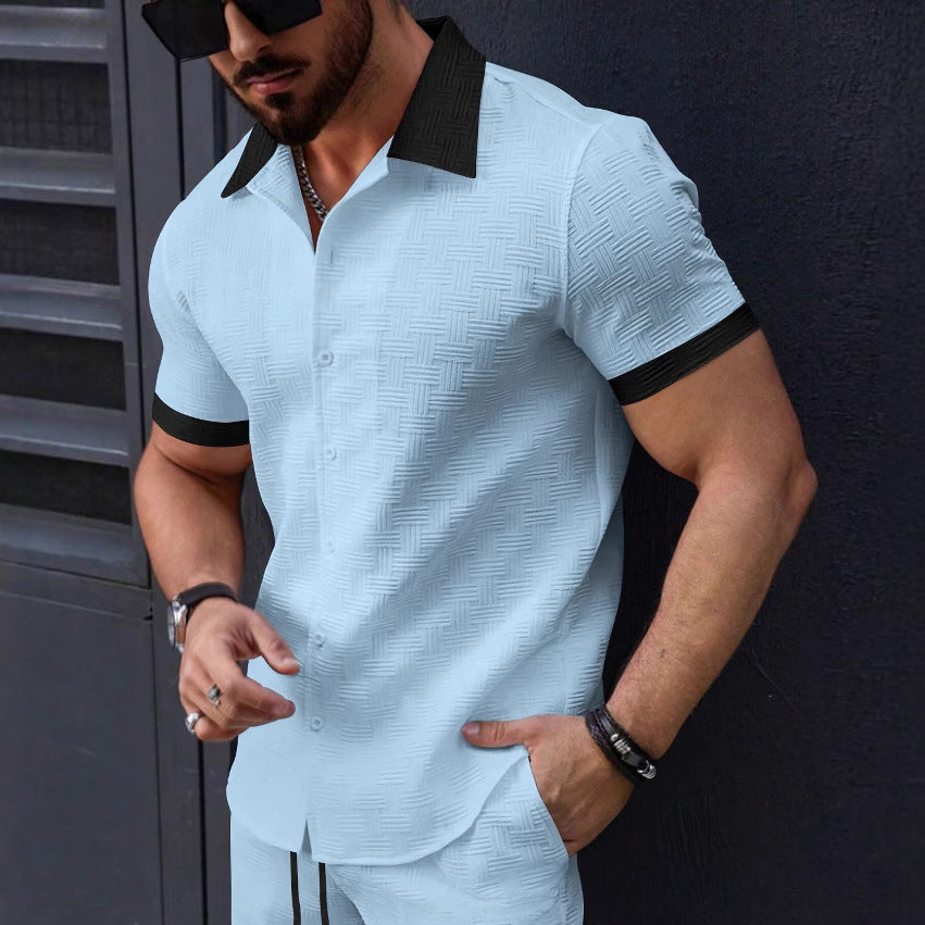 Jacquard Color-Block Hemd für Herren – Bild 6 | LuxeStyle