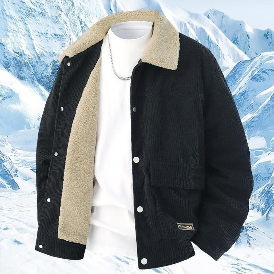 Herren Cord-Jacke mit Revers, gefüttert