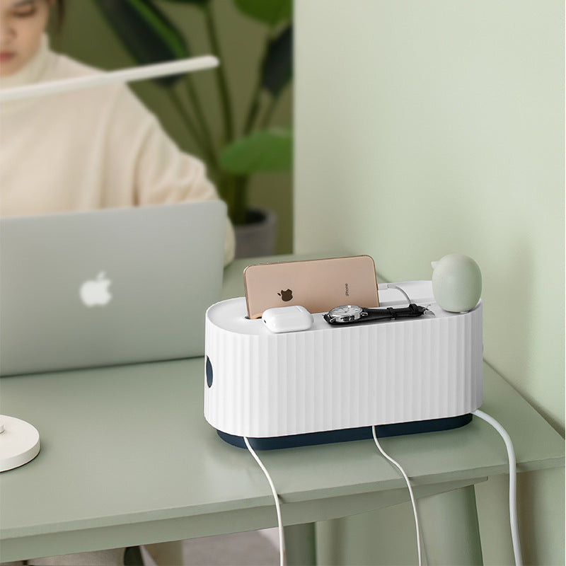 Steckdosen-Organizer mit Kabelbox & Telefonfach