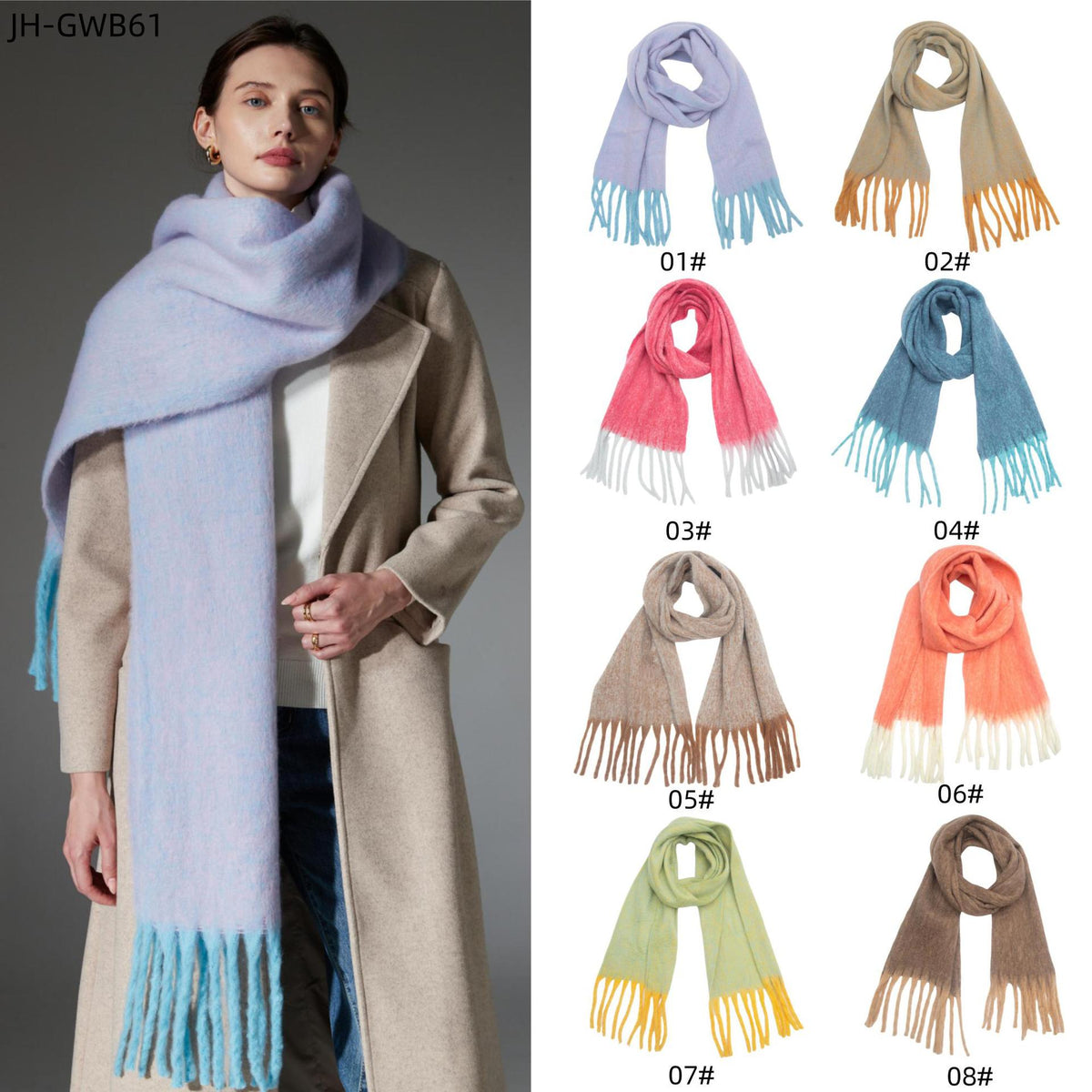 Schal mit dicken Tassel-Clip-Blumen | LuxeStyle