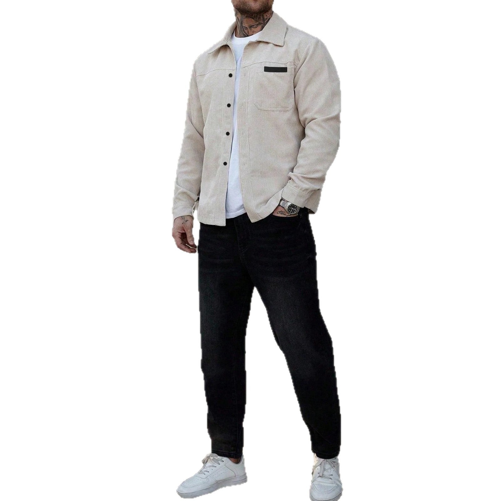 Cords-Hemdjacke für Herren
