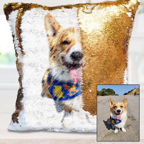 Personalisiertes Pailletten-Kissen mit Foto – Bild 6 | LuxeStyle