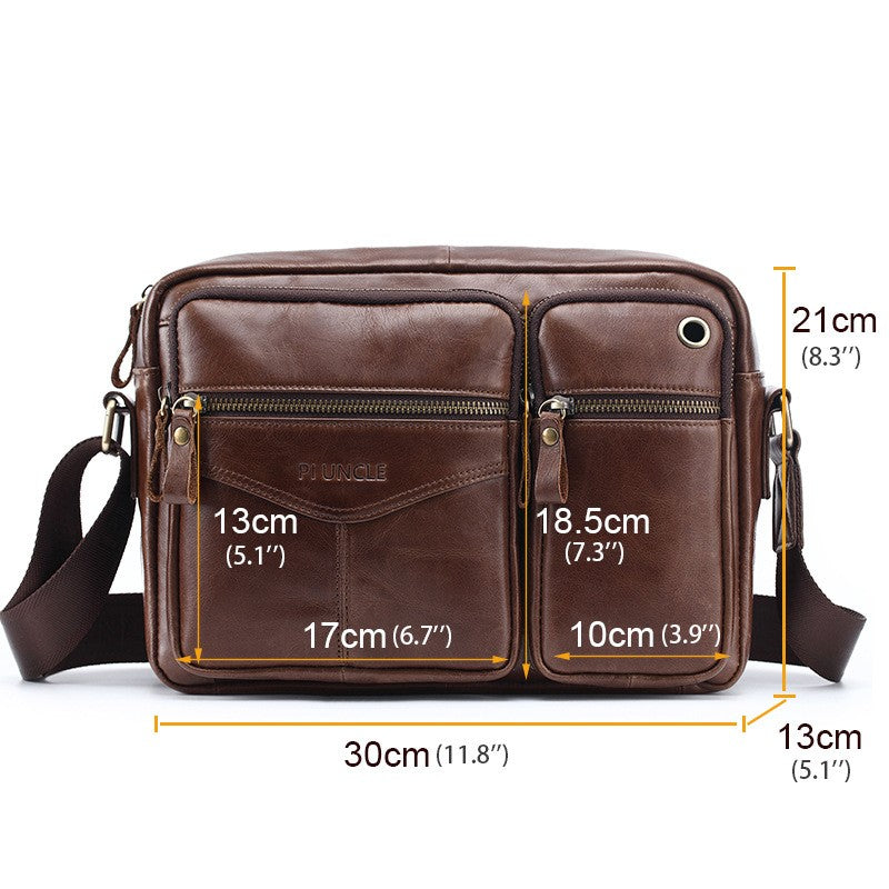Echtes Leder Herren Schulter-Messenger Rucksack – Bild 3 | LuxeStyle