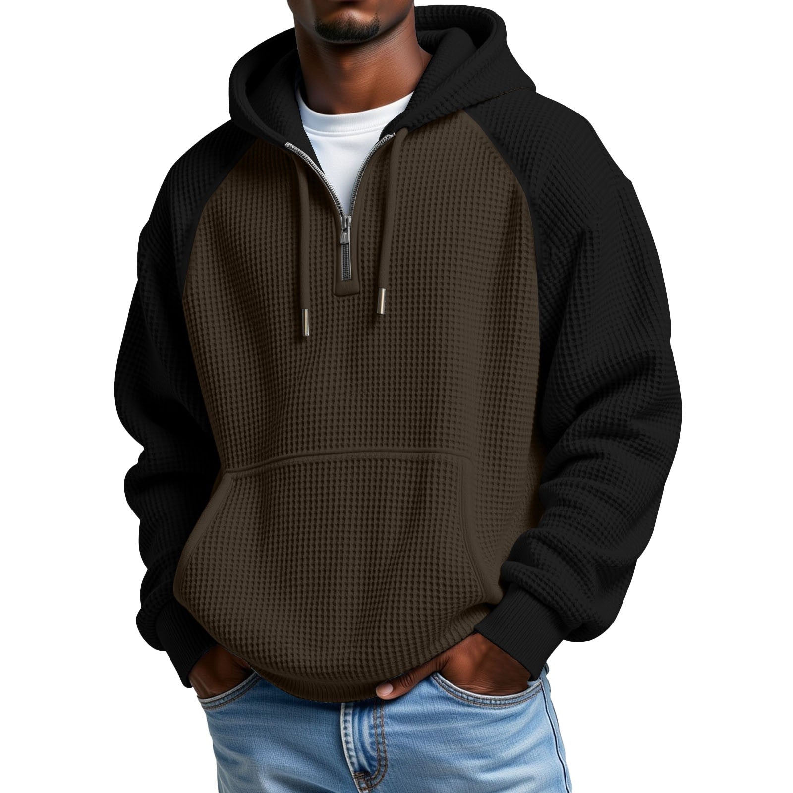 Farbblock Hoodie Langarm