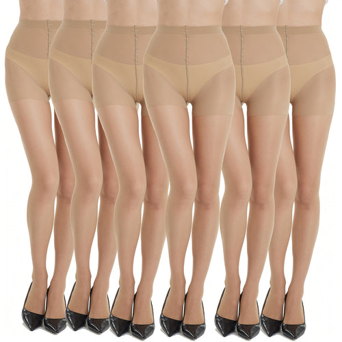 6 Paar 20D Ultra Sheer Tights mit Shaping-Höschenteil – Ansicht 2