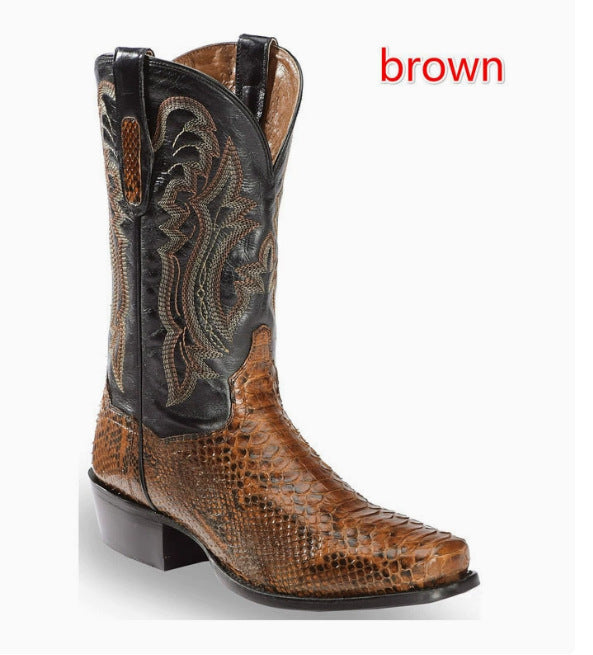 Herren Stiefel mit Stickerei und Patchwork