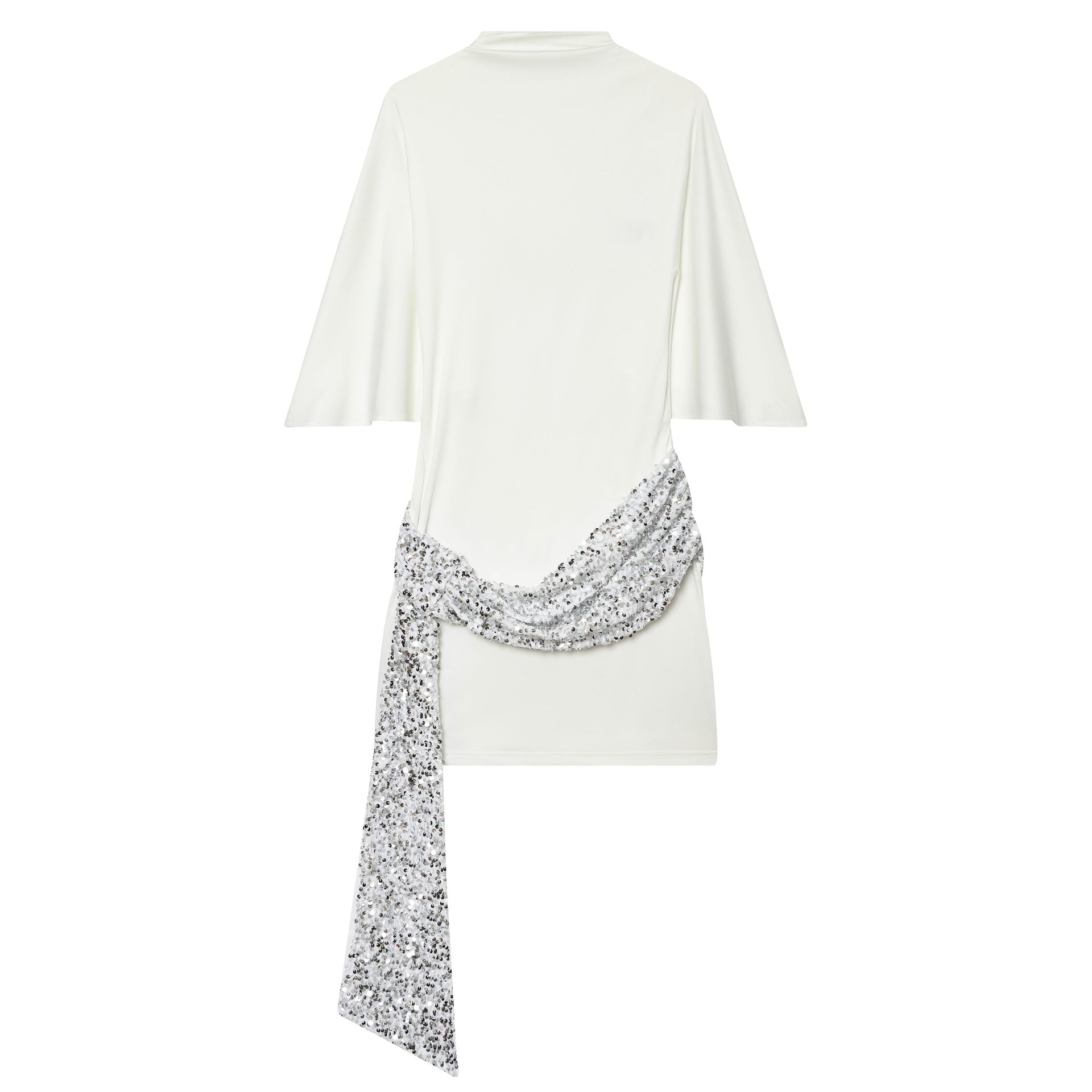 Pailletten- und Perlenkleid im Patchwork-Stil