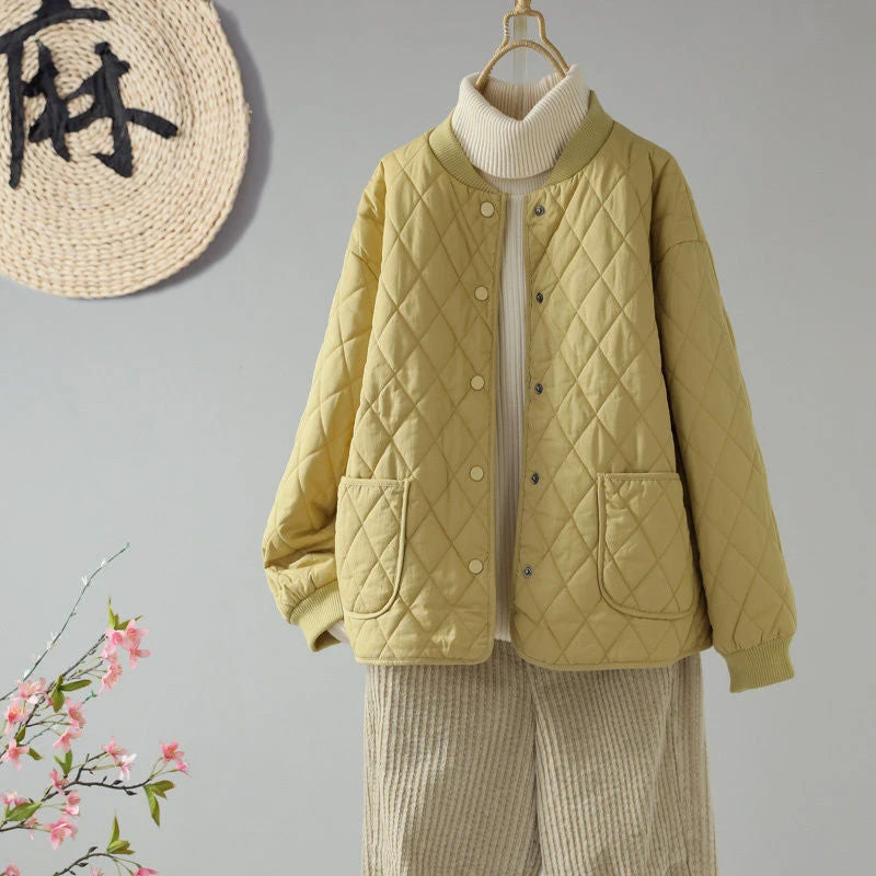 Kurze, locker geschnittene Damen-Steppjacke