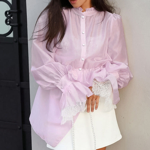 Elegantes Langarm-Top mit Taillengürtel