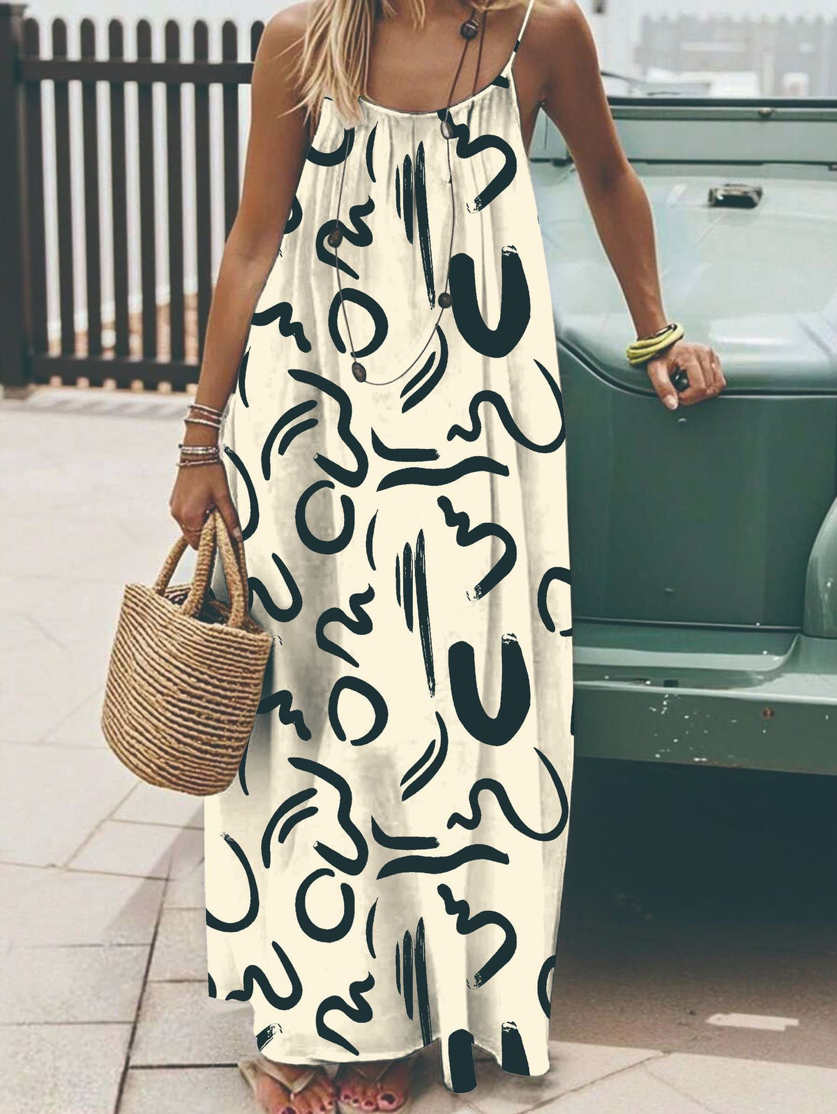 Lässiges Maxi-Kleid mit Spaghettiträgern | LuxeStyle