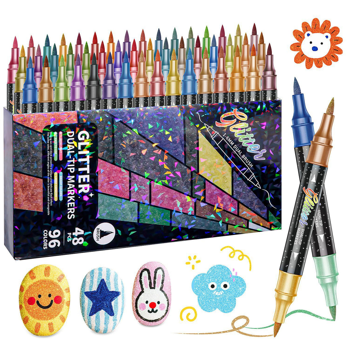 Glitzer-Marker mit Doppelspitze – Bild 2 | LuxeStyle