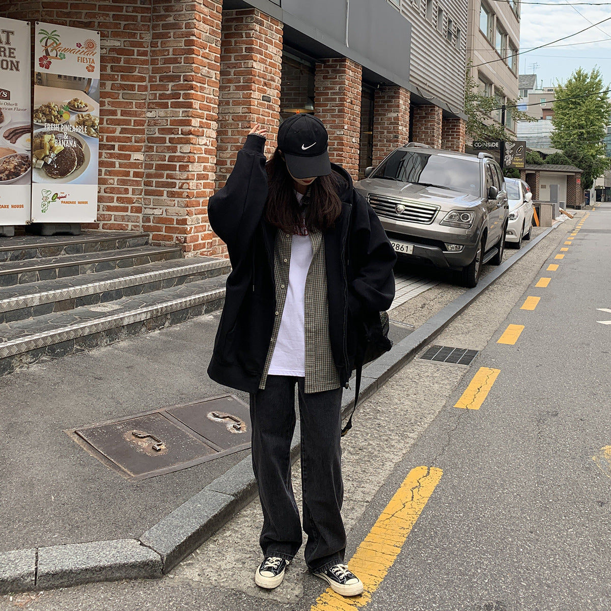 Kapuzen-Sweatshirt im koreanischen Stil