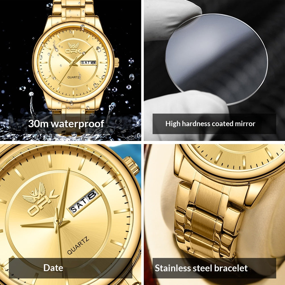 Quarz-Uhr mit Kalender, wasserdicht, 8 mm – Bild 3 | LuxeStyle