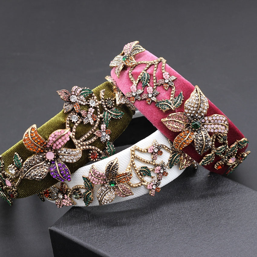 Blumen-Haarband mit farbigen Strass-Steinen – Bild 3 | LuxeStyle