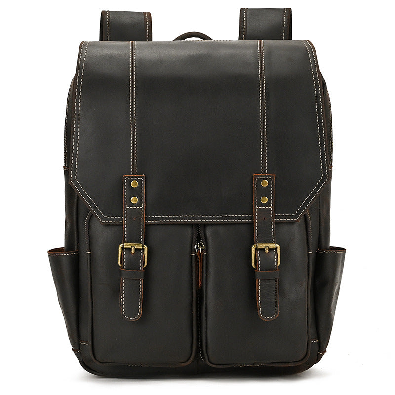 Retro Rucksack aus Rindsleder für 15-Zoll-Laptop