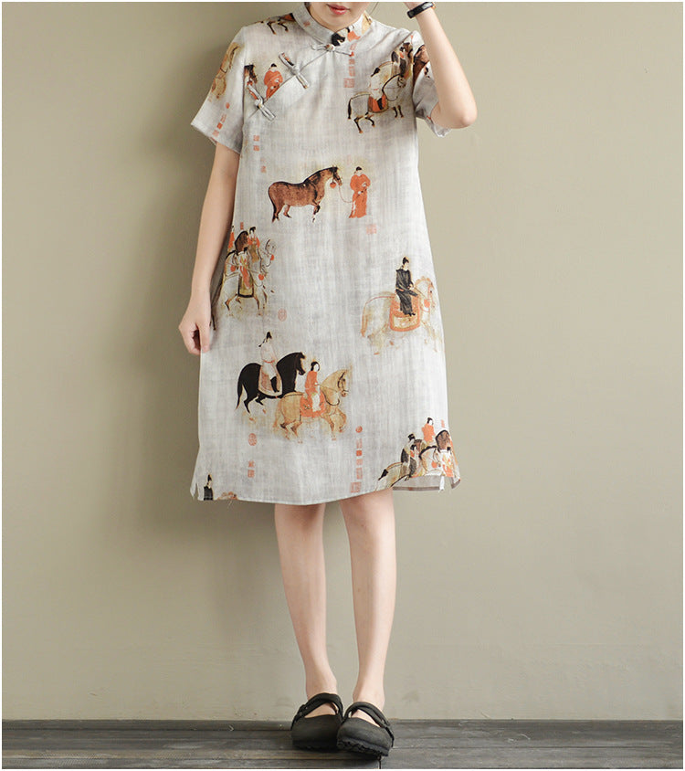 Ärmelloses Cheongsam Midikleid für Damen – Bild 7 | LuxeStyle