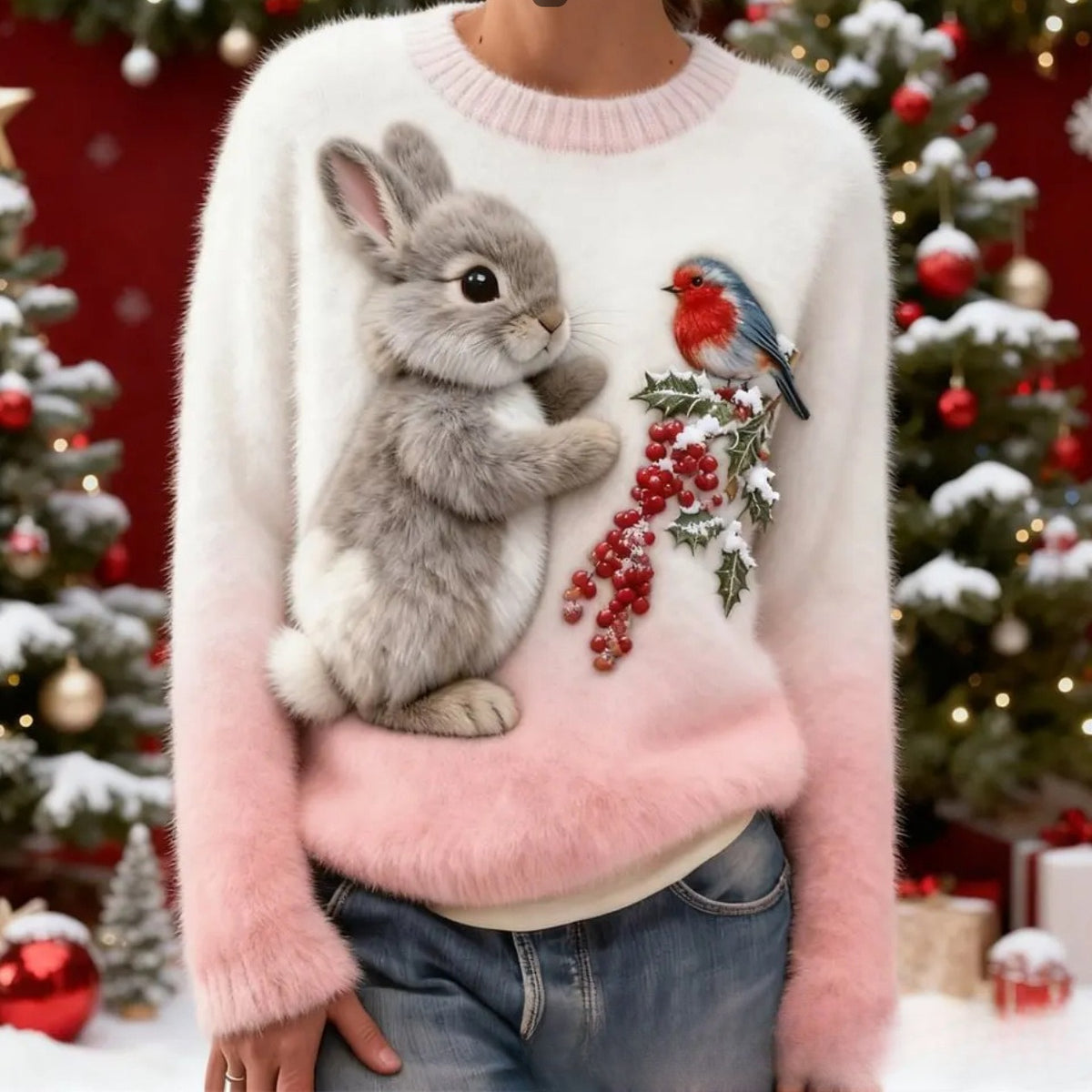 Kapuzenpullover mit Weihnachtsmuster für Damen – Bild 3 | LuxeStyle