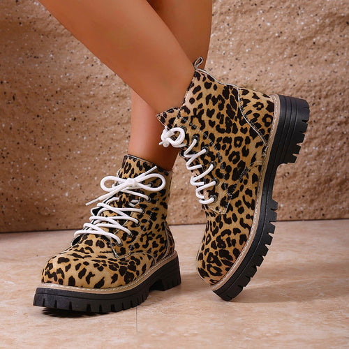 Ankle Boots mit Leopardenmuster