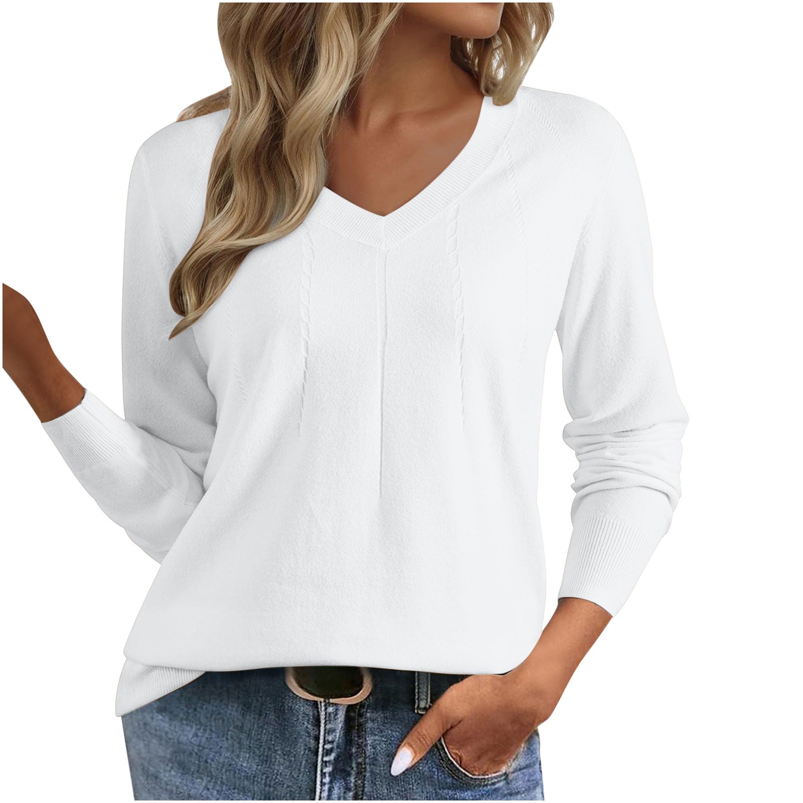 V-Ausschnitt Pullover Slim Fit