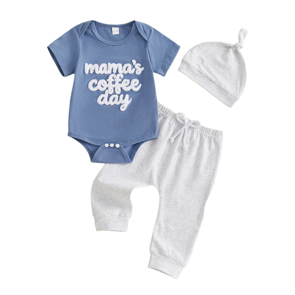 Baby‑Set mit Stickerei – Kurzarm‑Body, lange Hose, Hut – Bild 4 | LuxeStyle