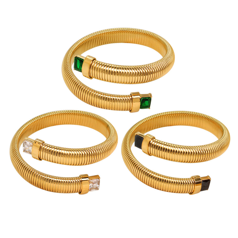 Edelstahl-Armband mit Gold-Überzug – Bild 3 | LuxeStyle