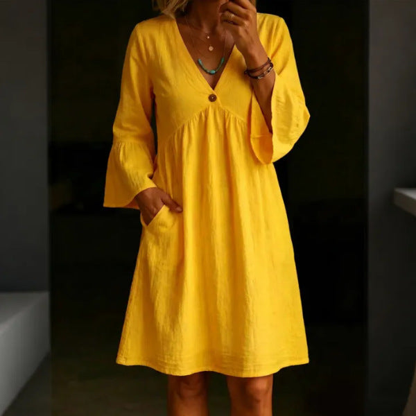 Lässiges Vintage-Kleid mit ausgestellten Ärmeln – Bild 8 | LuxeStyle