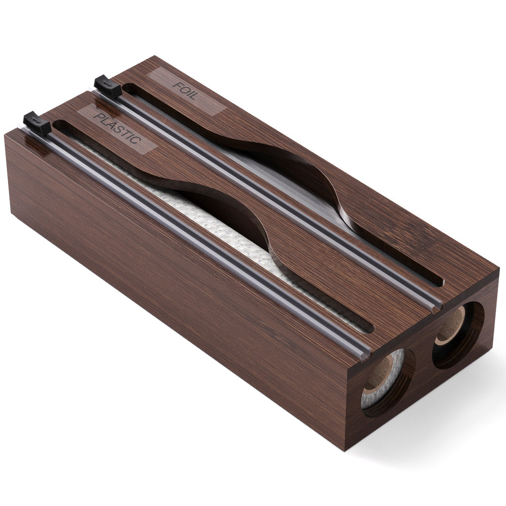 3-in-1 Bambus Dispenser für Folien und Wachspapier