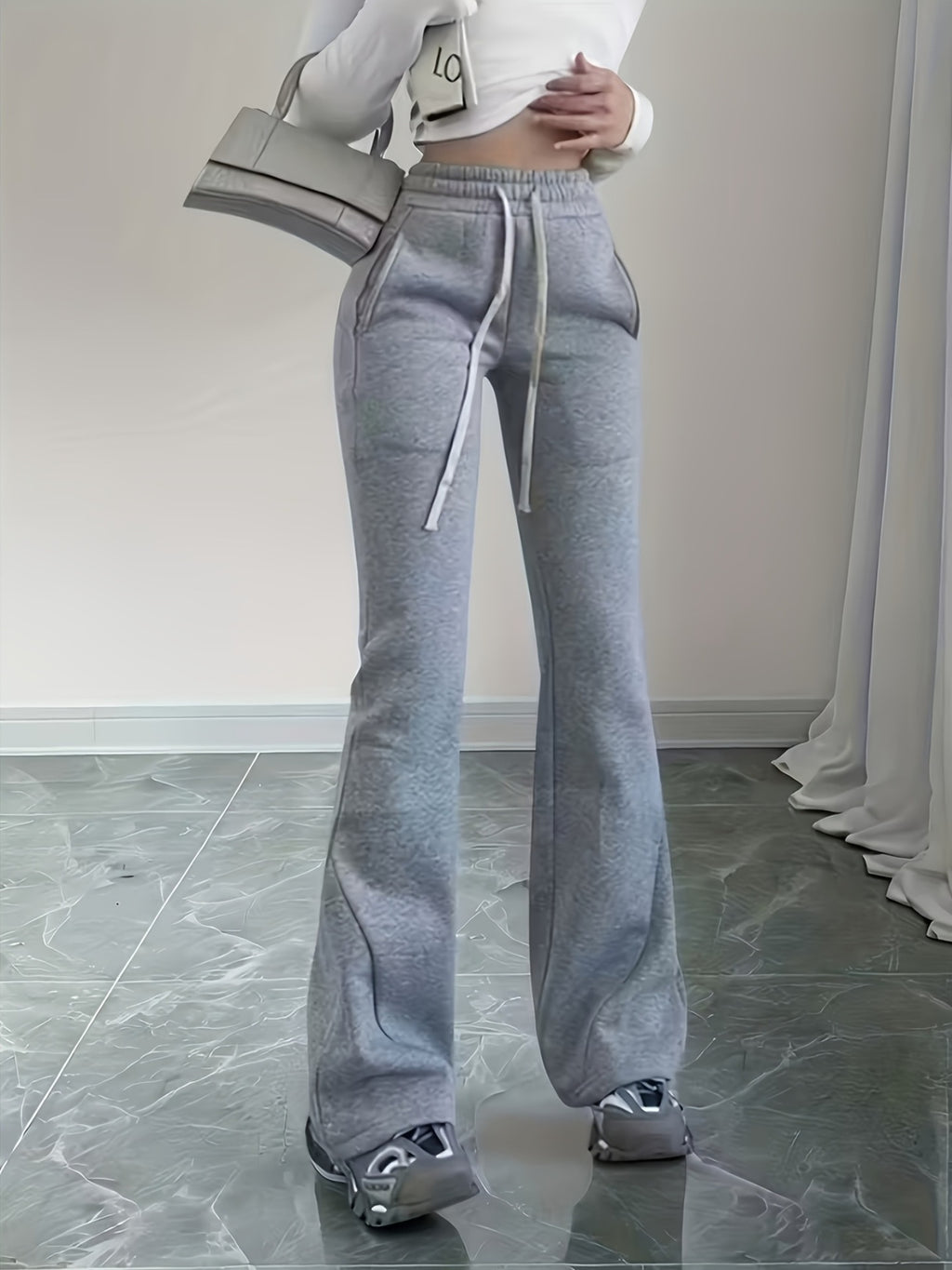 Elegante Bootcut Sweatpants mit Kordelzug