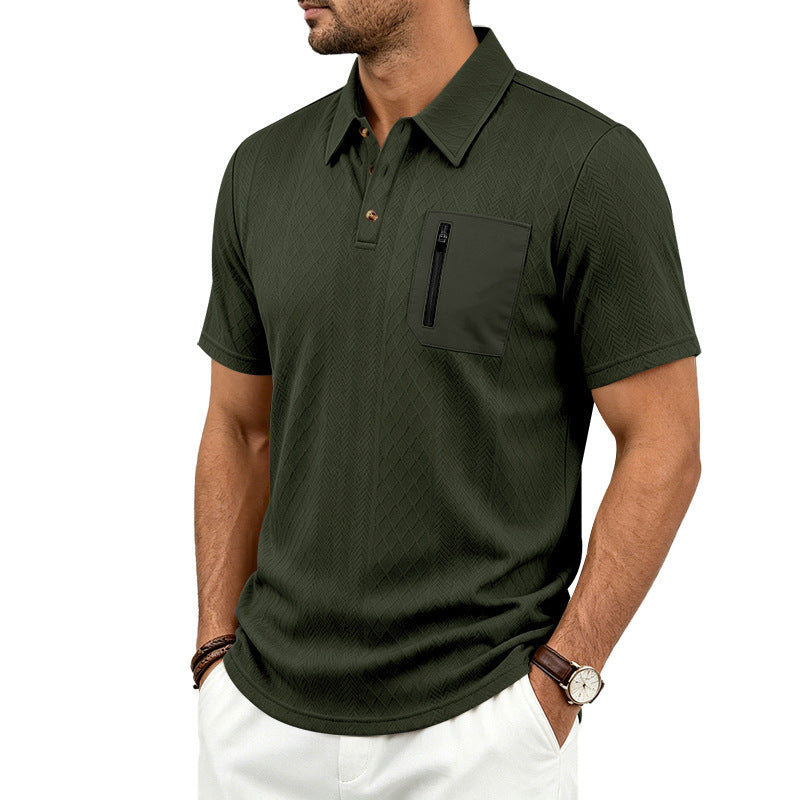 Herren Jacquard Polo-Shirt mit Textur – Bild 8 | LuxeStyle