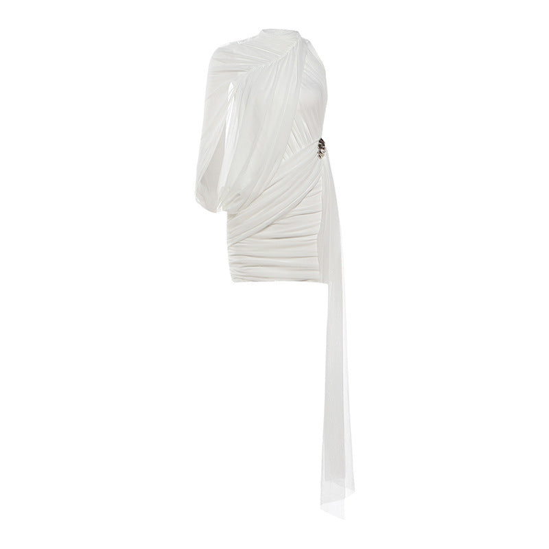 Elegantes ärmelloses Plisseekleid mit Neckholder – Bild 3 | LuxeStyle