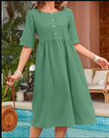 Casual A-Linien Kleid mit Rundhals & Taschen – Bild 10 | LuxeStyle