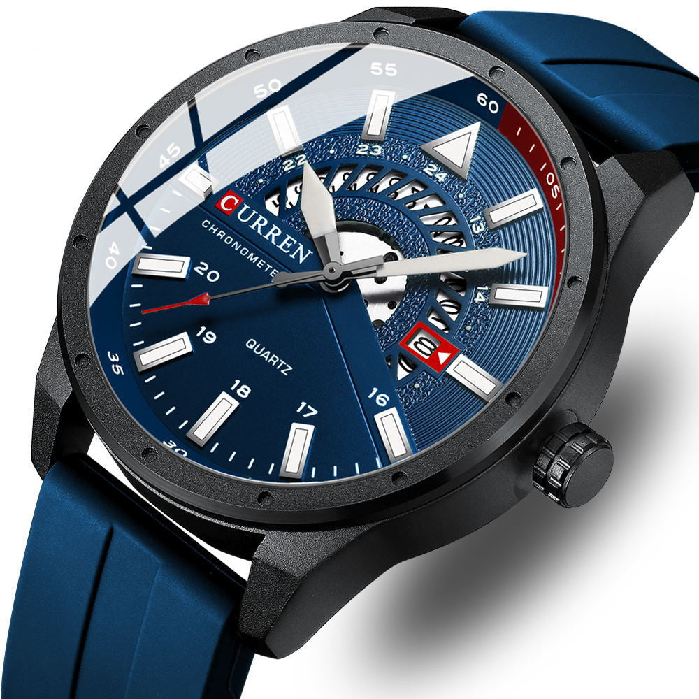 Herren Quarz-Uhr mit Silikonarmband – Bild 4 | LuxeStyle