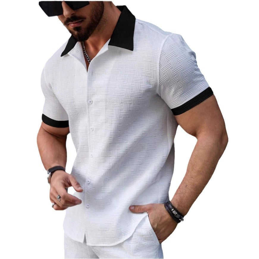 Jacquard Color-Block Hemd für Herren – Bild 13 | LuxeStyle