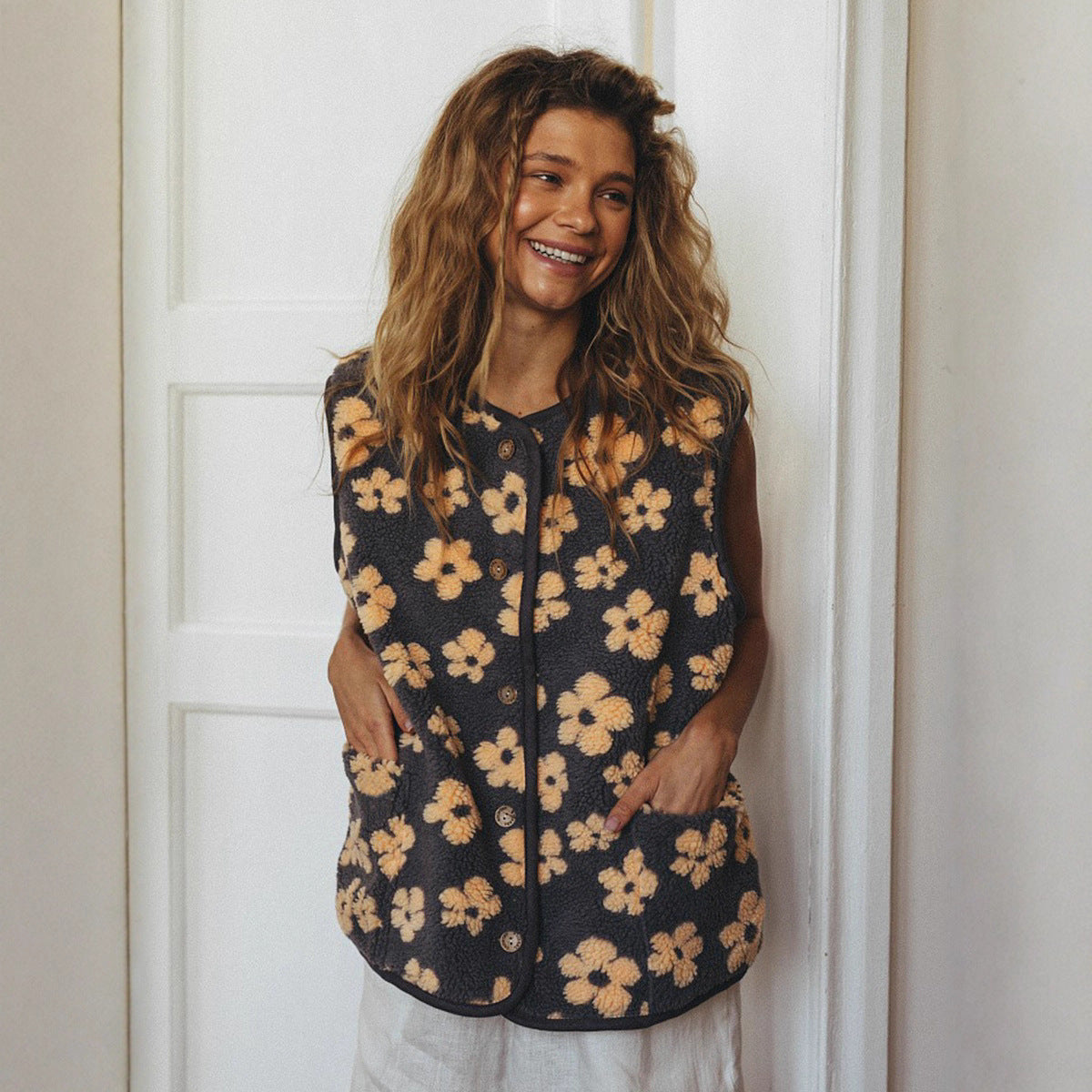 Fleece Cardigan Weste für Damen