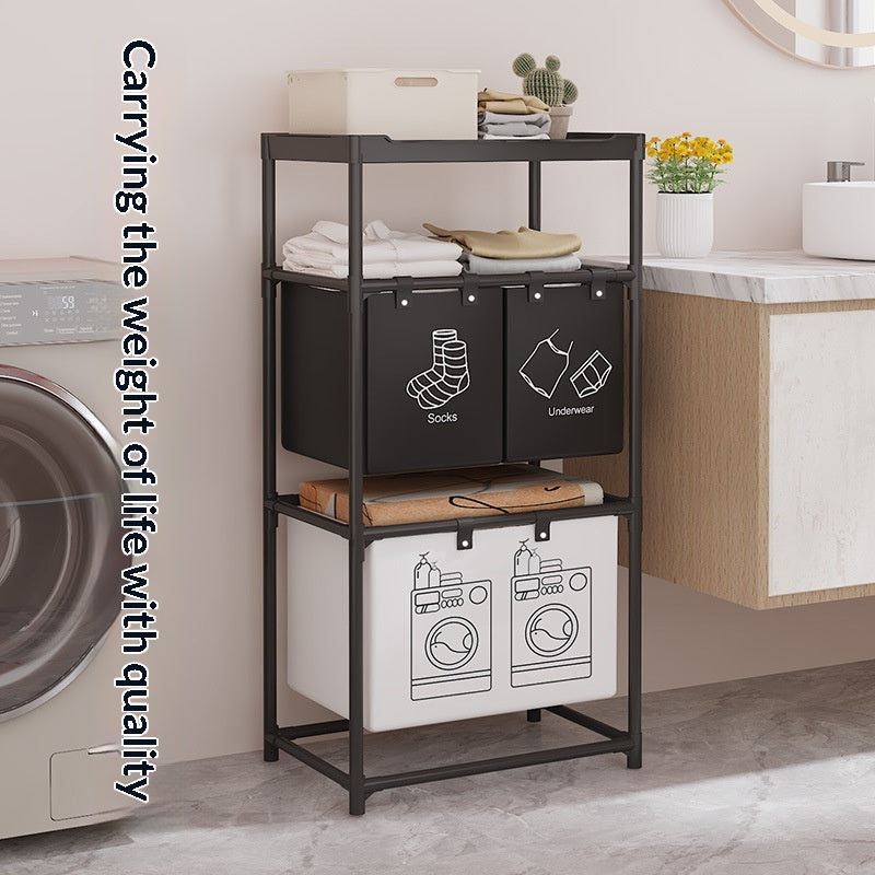 Wäschekorb und Aufbewahrungsregal, 2-stufig – Bild 6 | LuxeStyle